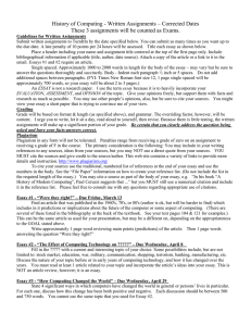 History of Computing - Written Assignments – Corrected Dates