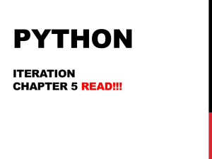 PYTHON ITERATION CHAPTER 5 READ!!!