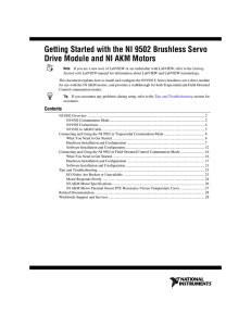 Getting Started with the NI 9502 Brushless Servo