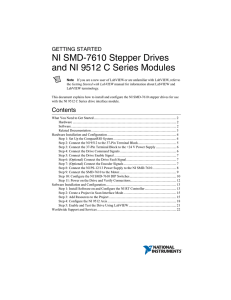 NI SMD-7610 Stepper Drives and NI 9512 C Series Modules GETTING STARTED