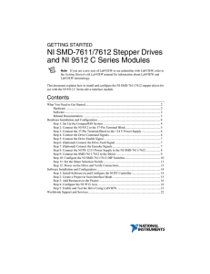 NI SMD-7611/7612 Stepper Drives and NI 9512 C Series Modules GETTING STARTED