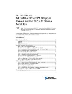NI SMD-7620/7621 Stepper Drives and NI 9512 C Series Modules GETTING STARTED