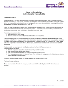 Form I-9 Completion Instructions for Notary Public