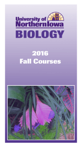 BIOLOGY 2016 Fall Courses