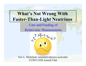 What’s Not Wrong With Faster-Than-Light Neutrinos Care and Feeding of Relativistic Measurements