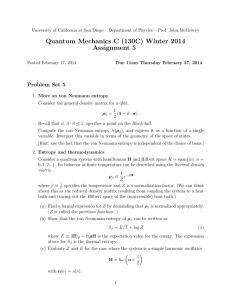 Quantum Mechanics C (130C) Winter 2014 Assignment 5