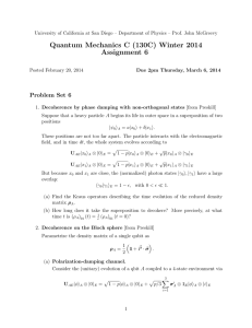 Quantum Mechanics C (130C) Winter 2014 Assignment 6