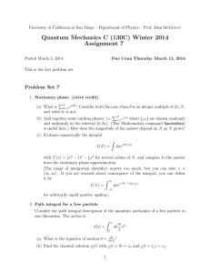 Quantum Mechanics C (130C) Winter 2014 Assignment 7