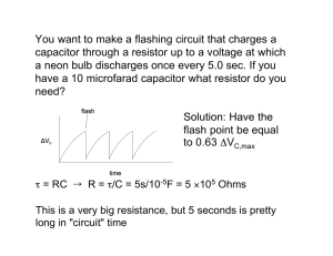 You want to make a flashing circuit that charges a