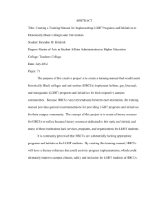 ABSTRACT Title: Creating a Training Manual for Implementing LGBT Programs and... Historically Black Colleges and Universities