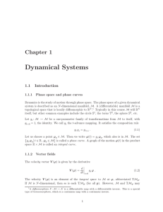 Dynamical Systems Chapter 1 1.1 Introduction