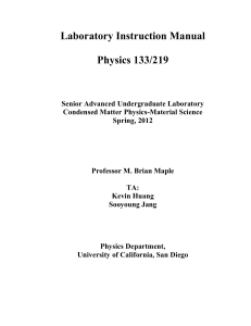 Laboratory Instruction Manual Physics 133/219