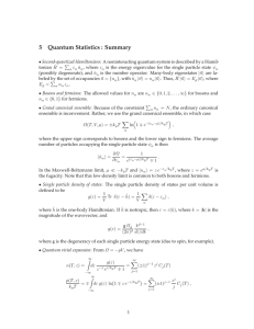 5 Quantum Statistics : Summary