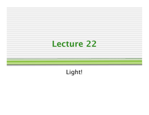 Lecture 22 Light!