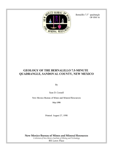 GEOLOGY OF THE BERNALILLO 7.5-MINUTE QUADRANGLE, SANDOVAL COUNTY, NEW MEXICO