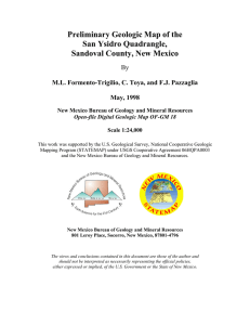 Preliminary Geologic Map of the San Ysidro Quadrangle, Sandoval County, New Mexico By
