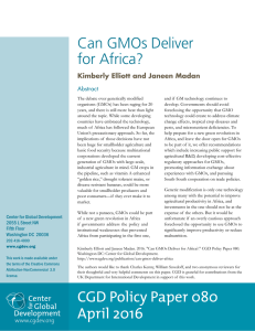Can GMOs Deliver for Africa? Kimberly Elliott and Janeen Madan Abstract
