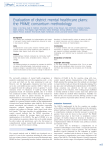 Evaluation of district mental healthcare plans: the PRIME consortium methodology