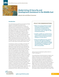 Modernizing US Security and Development Assistance in the Middle East POLICY RECOMMENDATIONS