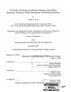 The  Roles  of Mixing,  Geothermal  Heating, ... Buoyancy  Forcing  in Ocean  Meridional  Overturning...