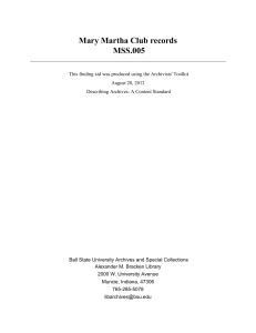 Mary Martha Club records MSS.005