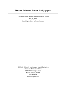 Thomas Jefferson Bowles family papers