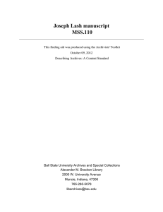 Joseph Lash manuscript MSS.110