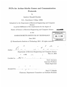 PCPs  for  Arthur-Merlin Games  and  Communication Protocols