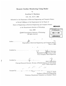 S. Remote  Cardiac  Monitoring  Using  Radar