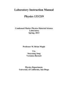Laboratory Instruction Manual Physics 133/219