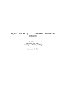 Physics 210A, Spring 2012 : Homework Problems and Solutions Daniel Arovas