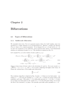 Bifurcations Chapter 2 2.1 Types of Bifurcations