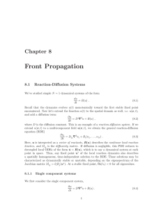 Front Propagation Chapter 8 8.1 Reaction-Diffusion Systems