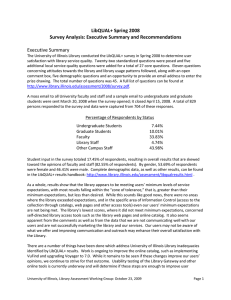 LibQUAL+ Spring 2008 Survey Analysis: Executive Summary and Recommendations  Executive Summary