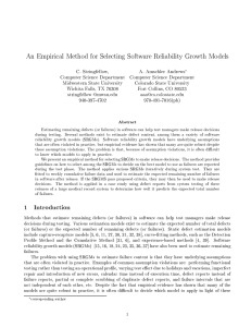 An Empirical Method for Selecting Software Reliability Growth Models
