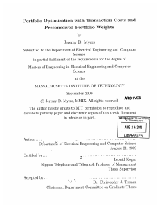 Portfolio  Optimization  with  Transaction  Costs ... Preconceived  Portfolio  Weights D.