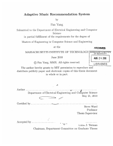 Fan  Yang Adaptive  Music  Recommendation  System