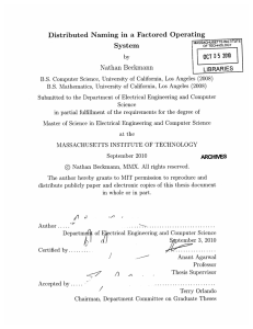 Distributed Naming  in  a  Factored  Operating System