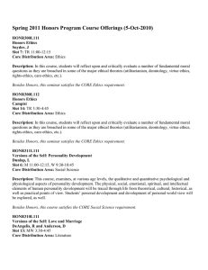 Spring 2011 Honors Program Course Offerings (5-Oct-2010)