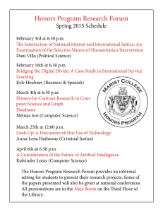 Honors Program Research Forum Spring 2015 Schedule