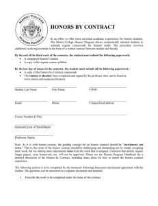 HONORS BY CONTRACT
