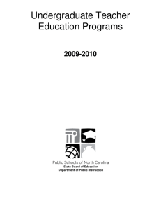 Undergraduate Teacher Education Programs 2009-2010
