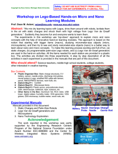 Workshop on Lego-Based Hands-on Micro and Nano Learning Modules  Abstract: