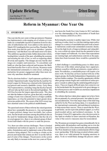 Update Briefing  Reform in Myanmar: One Year On