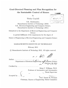 by Goal-Directed  Planning  and  Plan  Recognition ... the  Sustainable  Control  of  Homes