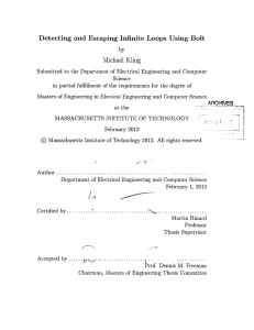 Detecting  and  Escaping  Infinite  Loops ... Michael  Kling