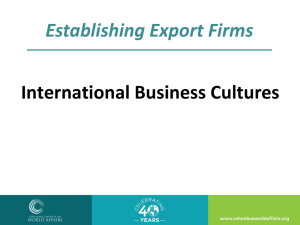 International Business Cultures Establishing Export Firms