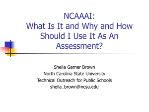 NCAAAI: What Is It and Why and How Assessment?