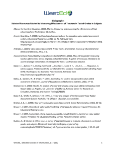Bibliography: Selected Resources Related to Measuring Effectiveness of Teachers in Tested...