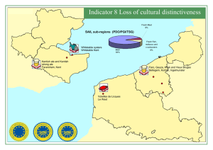 Indicator 8 Loss of cultural distinctiveness SAIL sub-regions  (PDO/PGI/TSG)